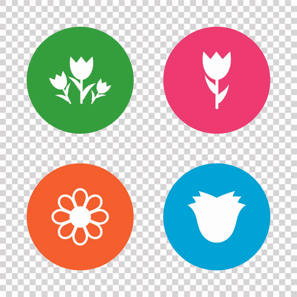 Flowers icons set - Vektor, kép
