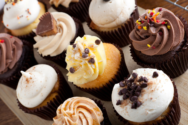 diverse gastronomische cupcakes - Foto, afbeelding