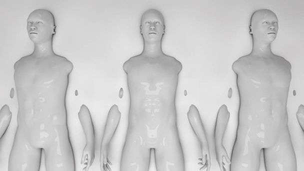 3D vykreslování. Humanoidní klony a kapalina - Fotografie, Obrázek