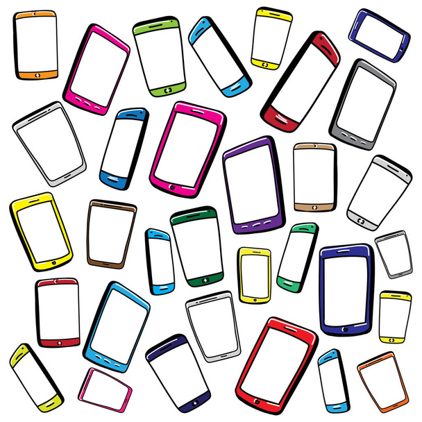 携帯電話とタブレット コンピューター ベクトル図 - ベクター画像