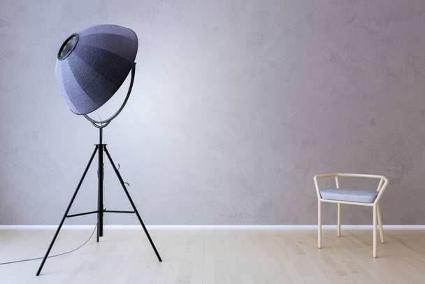 Interior lamp with chair in empty room - Photo, Image
