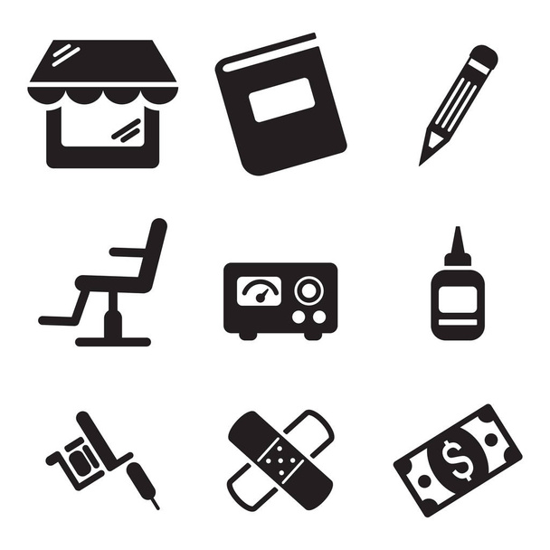 Tattoo Icons Black & White - Vector, Image