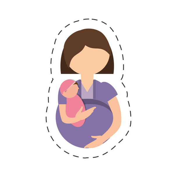 беременная женщина материнство довольно
 - Вектор,изображение