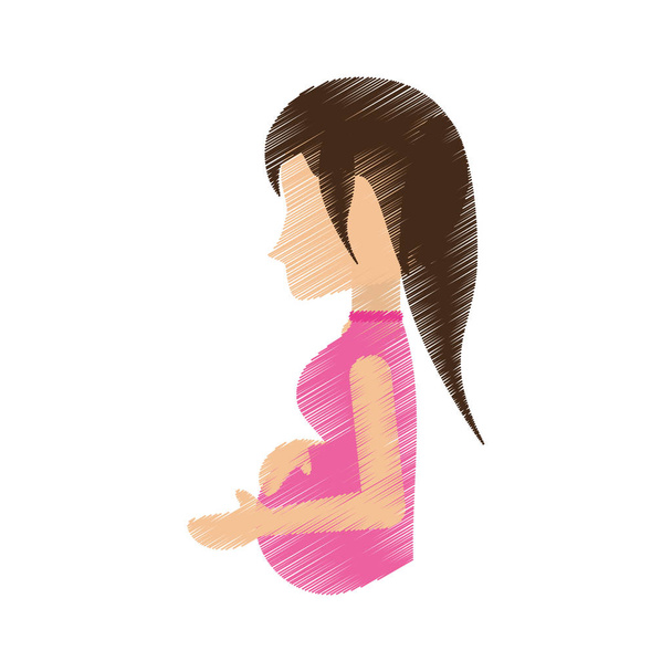 жінка вагітна очікує очікування
 - Вектор, зображення