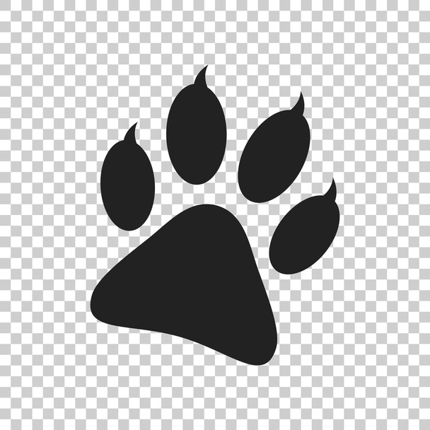 Tlapa tisku ikonu vektorové ilustrace izolované na izolované pozadí. Pes, kočka, medvěd tlapka symbol plochý piktogram. - Vektor, obrázek