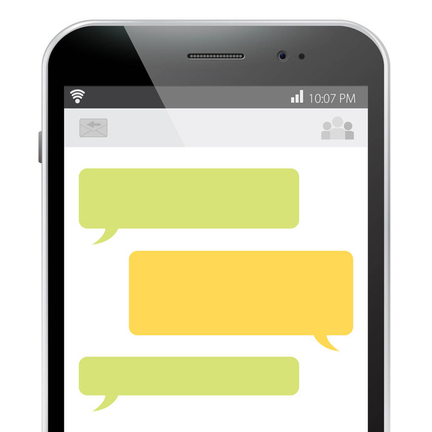 Mobile Phone Message Screen. - Vector, Image