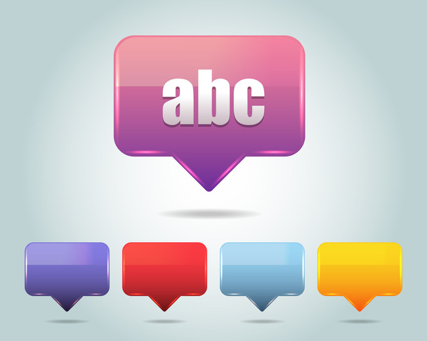 Vector Glossy abc Icon Button and multicolored - Vecteur, image