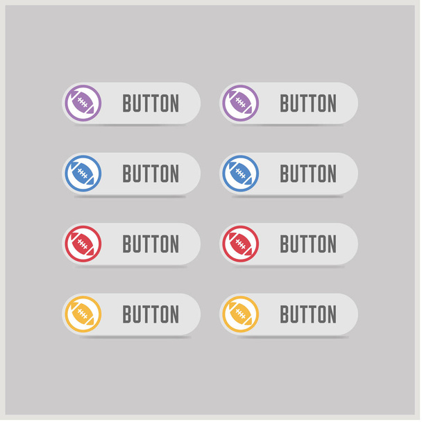 Rugby Ball Icon buttons - Vektori, kuva