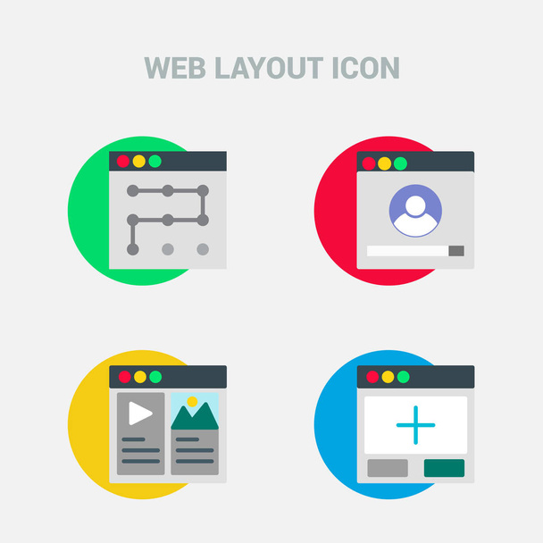 set of application windows icons - Vektor, obrázek
