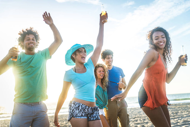 Friends partying on beach - Photo, image