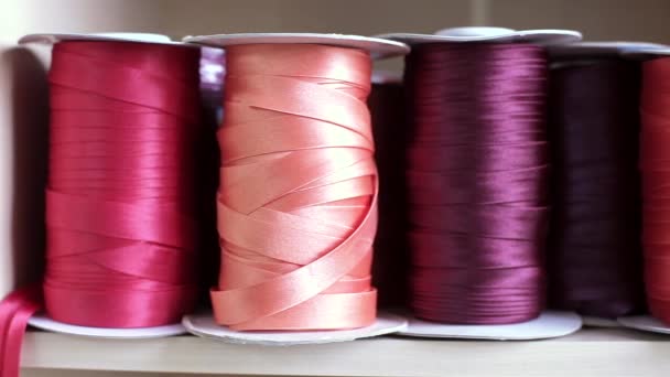 Satin ribbon different colors - Footage, Video