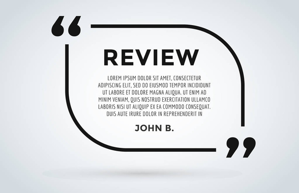 Website review quote citation blank template vector icon comment customer circle paper information text chat citing description dialog discussion - Vector, Image