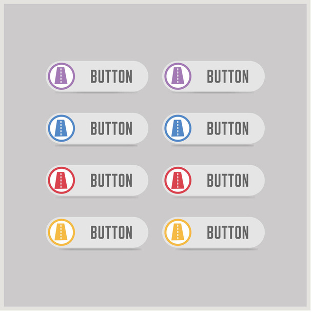 Railroad track icon buttons - Διάνυσμα, εικόνα