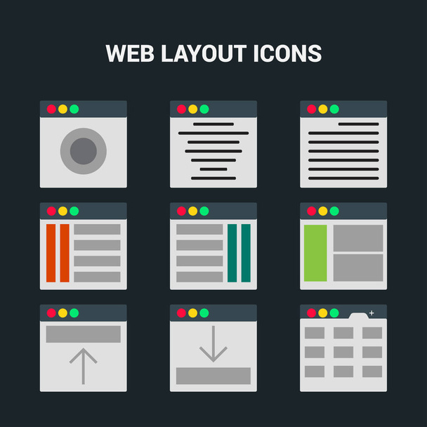 conjunto de iconos de ventanas de aplicación
 - Vector, imagen