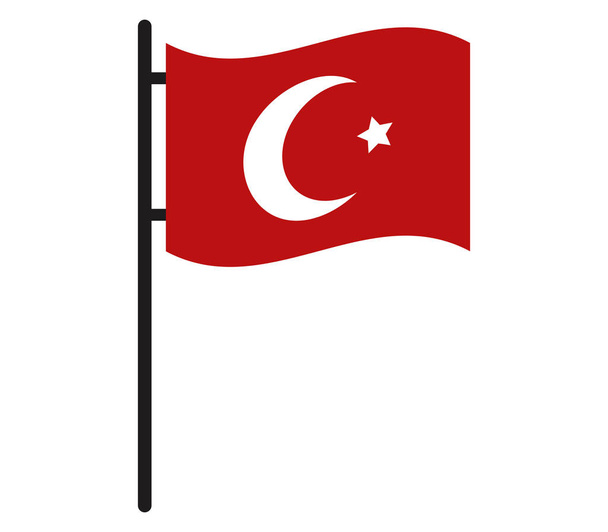 icon flag of turkey - Vector, Image
