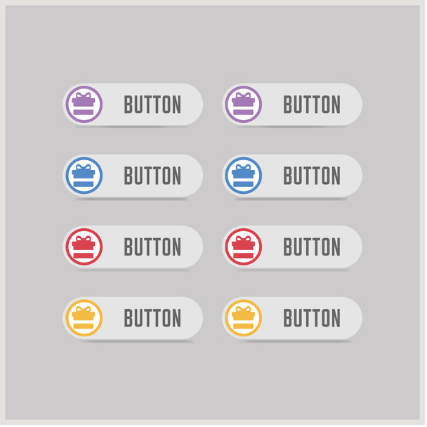 set of Christmas Gift Box buttons - Vector, afbeelding