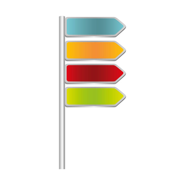 señal de camino de placa metálica direccional colorida
 - Vector, imagen
