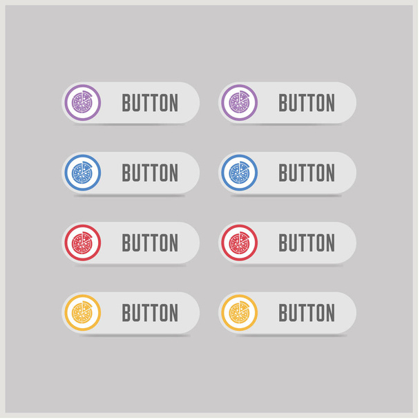 Classic pizza icon buttons - ベクター画像
