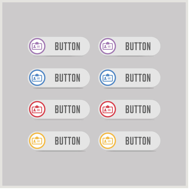 Personal id card icon buttons - Vektör, Görsel