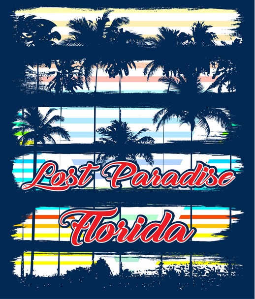 Florida verano tee diseño gráfico
 - Vector, Imagen