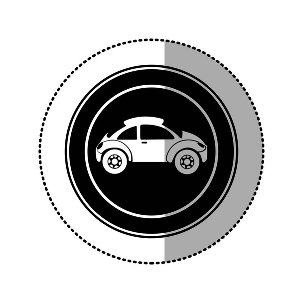 preto redondo emblema lado esporte carro ícone
 - Vetor, Imagem