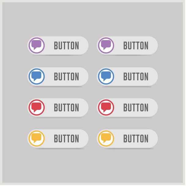 Speech bubble icon buttons - Διάνυσμα, εικόνα