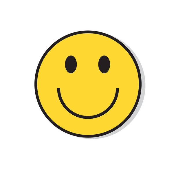 Yellow Smiling Face Positive People Emotion Icon - Vecteur, image