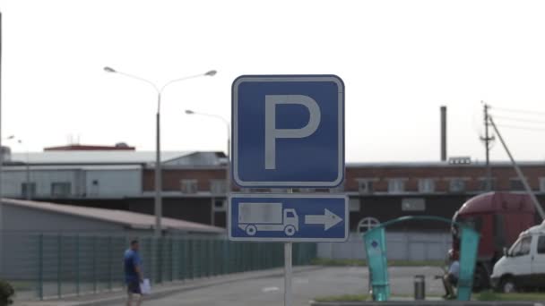 Road sign Truck Parking - Footage, Video