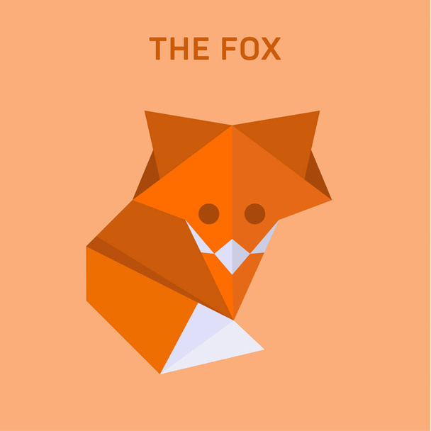 Fox origami vector illustration of flat polygons - Vector, Imagen