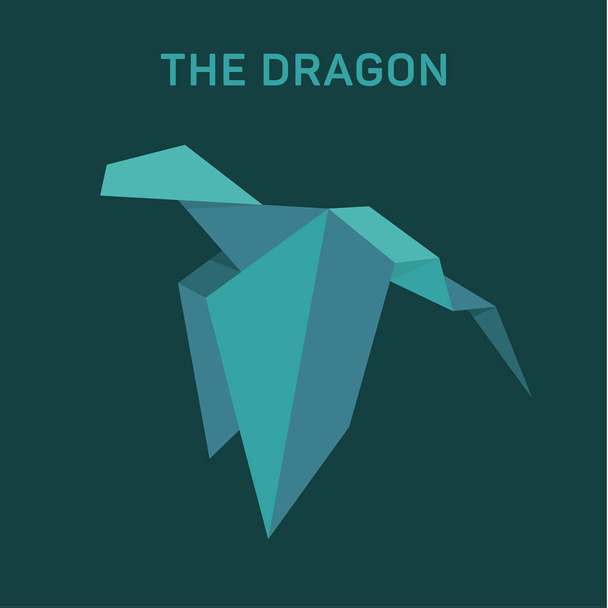 Origami Dragon Animals vector illustration flat - Vektor, Bild
