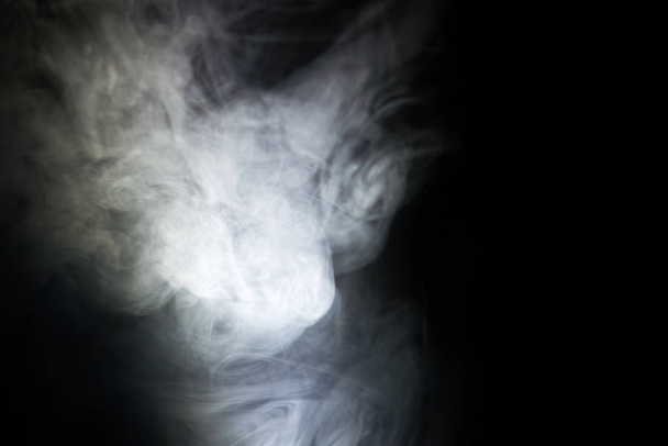 White smoke on black background - Photo, image