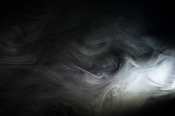 White smoke on black background - Photo, image