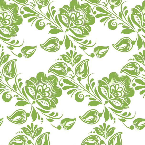 Зелень квіткового листя безшовний візерунок фон
 - Вектор, зображення