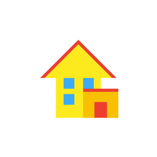 Vector icon or illustration showing cottage house in material design style - Vektor, obrázek