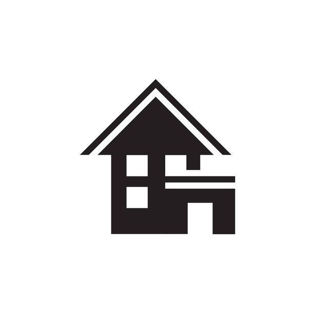 Icono vectorial o ilustración que muestra la casa de campo en un color
 - Vector, Imagen