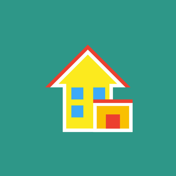 Vector icon or illustration showing cottage house in outline style - Wektor, obraz