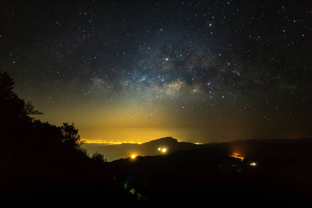 Milky Way Galaxy at Doi inthanon Chiang mai, Thailand. Long exposure - Photo, Image