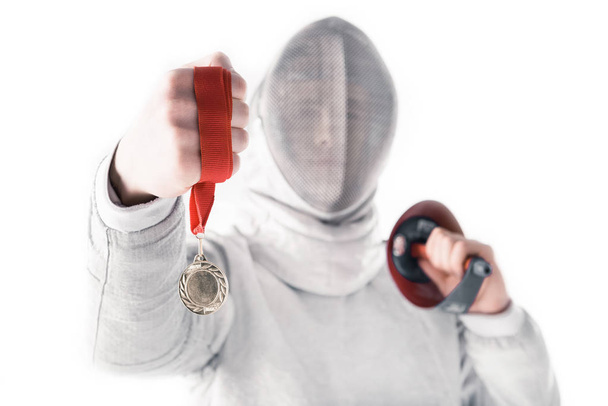 Professional fencer with medal - Photo, Image