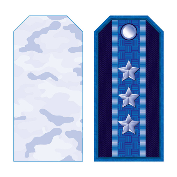 Μπλε στρατιωτική ιμάντες ώμου - Διάνυσμα, εικόνα
