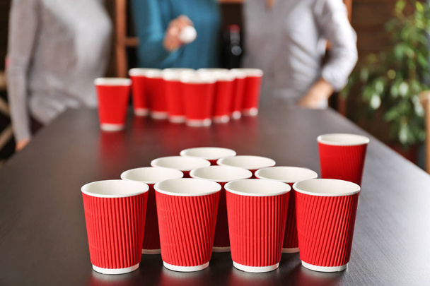 People playing Beer Pong  - Photo, Image