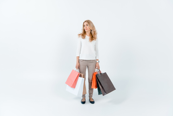 žena s nákupními taškami  - Fotografie, Obrázek