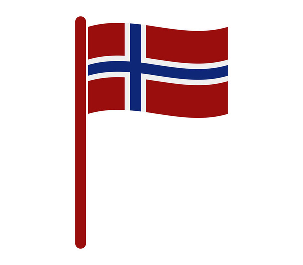 Norveç bayrağı simgesi - Vektör, Görsel