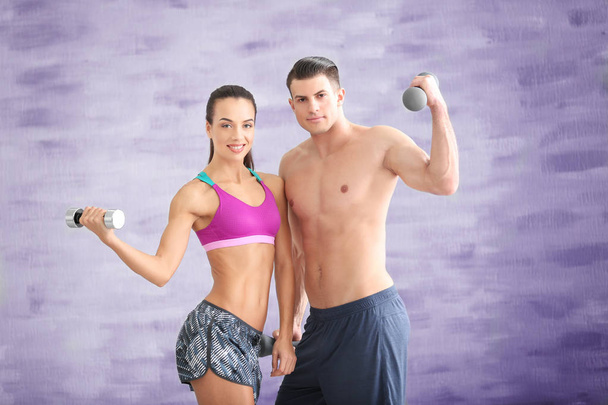 Sporty young couple training together  - Foto, Imagen