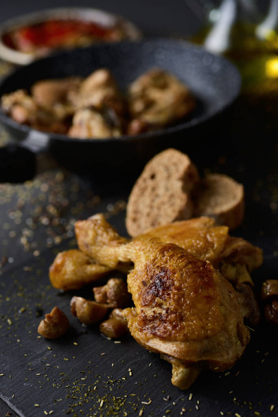 pieces of roasted chicken - Photo, image