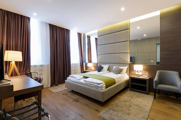 Interior of hotel apartment, bedroom - Foto, immagini