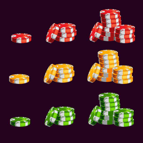 Cartoon casino chips - Vector, Image