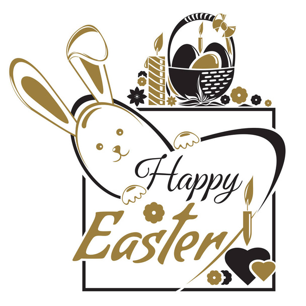 Húsvéti Üdvözlet. Kellemes húsvéti ünnepeket. Nyomdai design - Vektor, kép