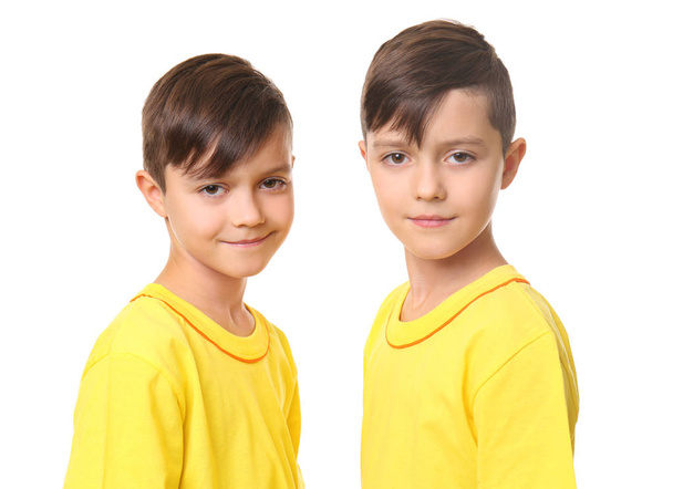 Twin brothers on white background - Photo, image