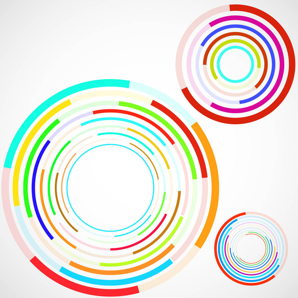 Abstracte achtergrond van kleurrijke cirkels met technologie-achtergrond, lijnen, geometrische vormen - Vector, afbeelding