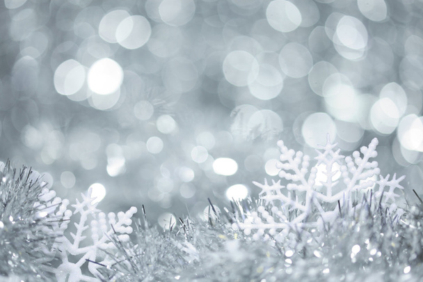 Snowflakes in tinsel - Φωτογραφία, εικόνα